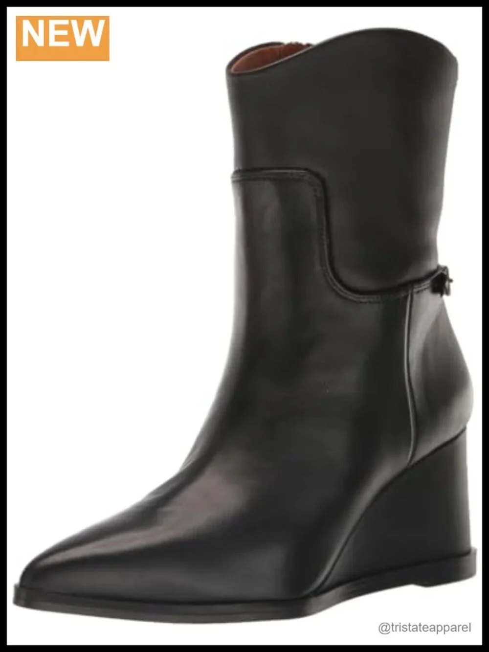 Women's Franco Sarto Etta Leather Wedge Booties Ankle Zip